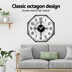 Artiss 60CM Wall Clock Octagon WC-60-BK-WH