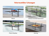 Balcony Hanging Table, 610 x 410 mm Metal Folding Balcony Railing Table, Outdoor Balcony Bar Table V952-FXGZJS19INCHGLWKXV0