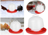 Poultry Waterer,Plastic Chicken Water Bucket with Handle,Auto Drinking Dispenser for Coop,White Body V1366-AZ2-W-17027