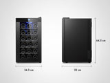 18 Bottle Thermoelectric Wine Fridge, 130W, UV Protected Glass Door, Soft LED Illumination V196-BF18