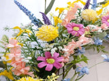 26 Inch Spring Summer Colorful Flower Wreath Front Door, Forsythia Lavender Wild Flowers Wreath V1258-DP02-C-2645