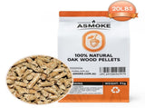 ASMOKE 100% Natural Premium Oak Wood BBQ Pellets for Smoker & Grill V642-20-LBS-9-5-KG-OF-100-PURE-OAK-PELLETS-COPY