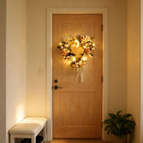 Led Floral Wreath with Lights Artificial Flower Wreath for Front Door Decor Battery Operated V1366-AZ2-W-12905
