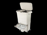 42L Rubbish Bin Waste Trash Can Pedal Recycling Kitchen Wheel 2 Compartment V63-834811