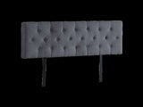Linen Fabric Double Bed Deluxe Headboard Bedhead - Grey V63-821503
