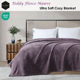 Ardor Teddy Mauve Ultra Soft Cozy Fleece Blanket Queen V442-INT-BLANKET-TEDDY-MAUVE-QS