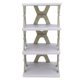 4 Tier Foldable Shoe Rack Narrow Small Space Saving Shoe Organizer for Closet Front Door Entrance V1294-YM0901-3117240300011