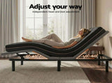 Artiss Double size bed frame with Giselle Bedding Double Mattress, adjustable bed Base Combo for EAB-8183-SHADOW-18-D