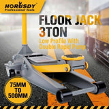 3-Ton Super Low Profile Hydraulic Floor Jack Car Trolley Quick Lift Dual Pump V465-53023