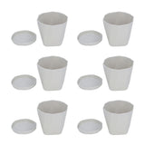6Pcs Small Plant Pot Lightweight Versatile Simple Style Plastic Flower Pot with Trays for Indoor V1294-YM0901-3111240201812