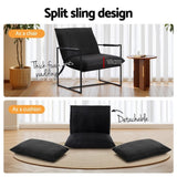 Artiss Armchair Lounge Chair Sling Black UPHO-G-ARM01-FLD-BK