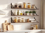 Levede Floating Shelves 3 Pcs Wall Mounted Rustic Storage Display Rack Bedroom WS1011-BR-3PC-AU