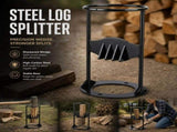 Hand Operated Firewood Splitter Round Base 27cm, Sturdy Outdoor Backyard Wood Cutter V1221-XM-LB1813-GM65