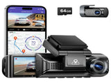 3.19" Black IPS Dual Dash Cam with 4K1080P, 5G WiFi, GPS, Night Vision & Free 64GB Card V178-59105