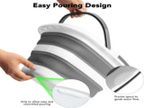 16 L Collapsible Mop Bucket, Foldable Plastic Cleaning Tub with Handle for Laundry, Car Washing, V1189-LC-AMZ-00074