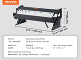 Box and Pan Brake, 610 10 mm, 0-130 Degrees Sheet Metal Bending Brake, Portable Metal Bender with V952-WQZDQ24YC20GZ75I8V0