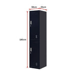 2-Door Vertical Locker for Office Gym Shed School Home Storage V63-832461