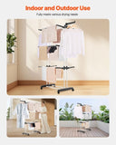 VEVOR 4-Tier Foldable Clothes Drying Rack with 24 Drying Poles and 4 Castors V952-LDSLYJZFX601GN7M1001V0
