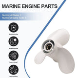 Propeller for 9.9Hp 15Hp 9 1/4 X10 Boat Aluminum Alloy 3 Blade 8 Spline Marine Engine Part V1366-AZ2-W-15752