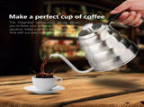 304 Stainless Steel Pour Over Coffee Gooseneck Kettle Teapot with Thermometer Home 1.2L V1294-YM0722-JY03666-02