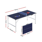 Everfit Table Tennis Ping Pong Table Portable Foldable Family Game Home Indoor TABLE-TENNIS-152-BL