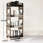 SOGA 38x24cm Black 3 Tier Bookshelf & Cosmetic Storage Organizer Trolley Rack BOOKSHEDARK8