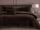 Ramesses Waffle Fleece Mocha 3 Pcs Comforter Set Queen V442-KIT-COMFORTER-WAFFLEFLEECE-MOCHA-QS