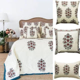 1x Kolka Cotton Gulbahar Quilted Euro Sham Superior Quality High Durable - Ruby V563-0043