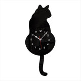 Black-Cat Pendulum Wall Clock,Cat Clock with Moving Tail,Cat Swinging,Whimsical Funny Cl ywm58 V1370-AZ4-10403