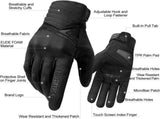 Breathable Mesh Motorcycle Gloves Touchscreen with TPR Palm Pad Hard Knuckle-Black-XLarge V1164-325735