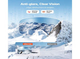 Frameless Ski Goggles, Magnet Cylindrical Lens with Pink Revo Coating, OTG Anti fog Snow Goggles for V952-HXJWKBSDCXHJ4LNEU001V0