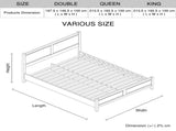 4 Pieces Bedroom Suite Natural Wood Like MDF Structure Queen Size Oak Colour Bed, Bedside Table & V43-BDS-CEL-4PC-TBY-Q-OAK