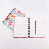 Spiral Notebook,Notebook 4 Pcs Thick Flower Design Hardcover 8mm Ruled 4 Color 80 Sheets 160 Pages V1366-AZ2-W-24033