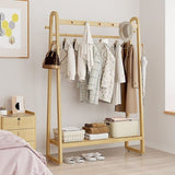 Wood 160x100cm Clothes Rack Slim Stylish Space Saving V63-840831