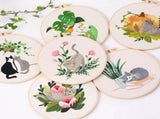 Cat Embroidery Kits for Beginners, Embroidery Kits for Adults, Easy Embroidery Kit V1192-AZ-W-25902