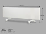 Nobo 2400W NTL4S24-FS40 Electric Panel Heater Thermostat & Castors