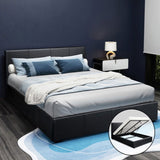 Artiss Bed Frame Queen Size Gas Lift Black NINO BFRAME-E-NINO-Q-BK-AB