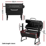 Grillz BBQ Grill Charcoal Electric Smoker Roaster BBQ-ELC-RAC-6535-BK