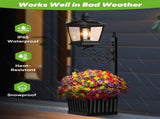2-in-1 Solar Planter Light Outdoor - Metal Lamp Post & Wall Sconce with Planter Box - IP65 V888-ELOSUNG44744