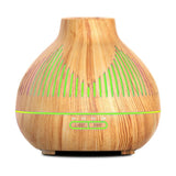 (2-Pack) 500mL Wood-Grain Ultrasonic Diffuser and Humidifier, 7-Color LED Night Light with Timer, V1265-AU-179-QIANMU-2