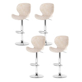 Artiss 4x Bar Stools Kitchen Swivel Gas Lift Counter Chair Wing PE Rattan Beige BA-K-1004-BGX4