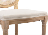 AADEN 2x Rattan Dining Chairs with Solid Wood Legs- Beige V226-SW1843BG