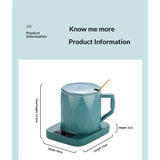Coffee Mug with Cup, Coffee 55&degC Constant Temperature Thermostat Coaster Smart Cup V1192-AZ-W-2803