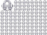 100 Pcs 1/8 Inches M3 Steel Cable Wire Rope Clip Large U Bolt Saddle Guy Fastener 304 V1258-DP02-C-2822