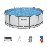 Bestway Swimming Pool 427x427x122cm Steel Frame Above Ground Pools Round Filter Pump Ladder BW-POOL-R-427-5612Y