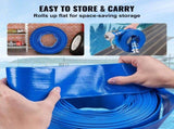 Backwash Hose, 2 in x 50 ft, Heavy-Duty PVC Flat Pool Discharge Hose with Aluminum Camlock C & E V952-FCXRG250FTPVCM9TXV0