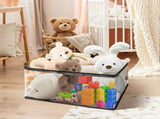 4 Pack Clear Clothes Storage Bags, 40L Plastic Blanket Storage Bag with Zipper, Foldable Closet V1192-AZ-W-24981