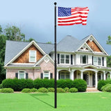 25FT Telescopic Flagpole Kit, Heavy Duty Aluminum Alloy Flag Pole Kit in Ground for Outside, 3 V952-QGTJHS25YCSSO5E4YV0