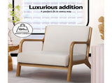 Artiss Armchair Fabric Beige Olive UPHO-C-ARM-5099-BG