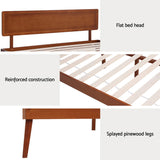 Artiss Bed Frame Queen Size Wooden Bed Base Walnut SPLAY WBED-SPLAY-Q-WAL-AB